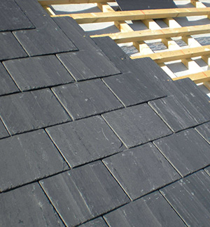 Part way through a slate roof in Brighton